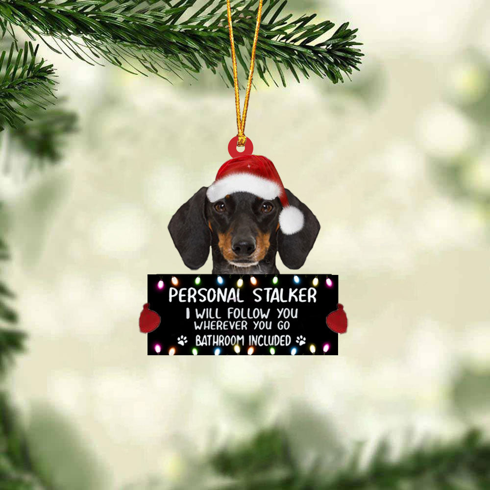 Dachshund02 Personal Stalker Christmas Hanging Ornament