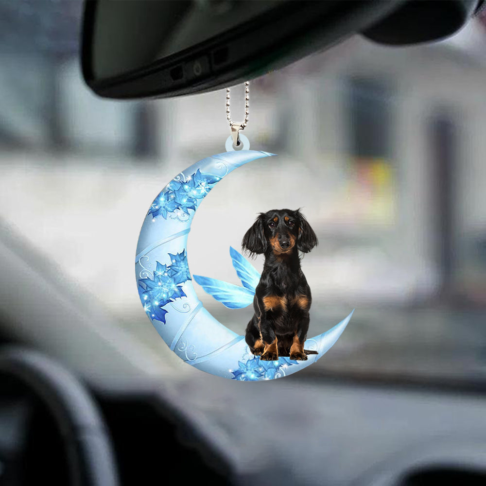 Dachshund 1 Angel From The Moon Car Hanging Ornament