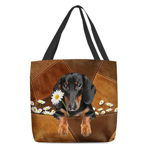 Dachshund11 Holding Daisy  All Over Printed Tote Bag