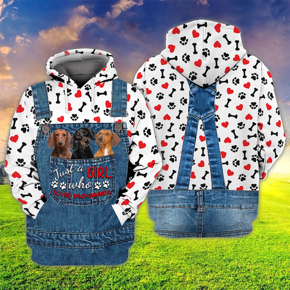 Just A Girl Who Loves Dachshund1 Hoodie For Dog Lovers