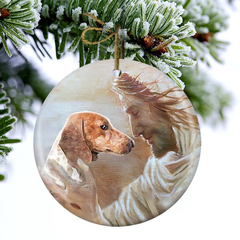 New Release - Dachshund With God Porcelain/Ceramic Ornament