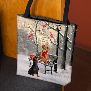 Dachshund Hello Christmas/Winter/New Year Tote Bag