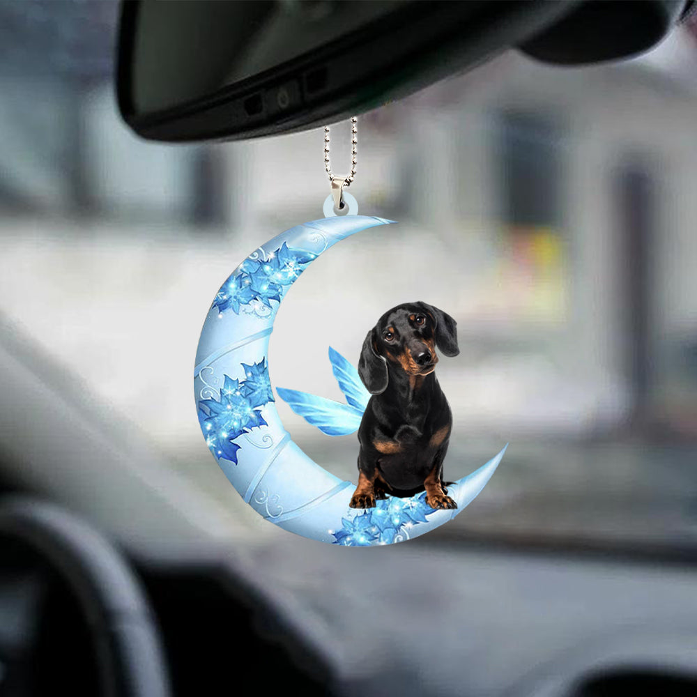 Dachshund 2 Angel From The Moon Car Hanging Ornament