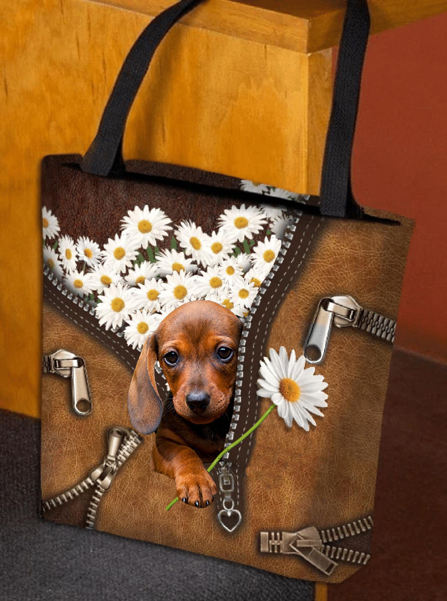 Dachshund2 Daisy Women Tote Bag