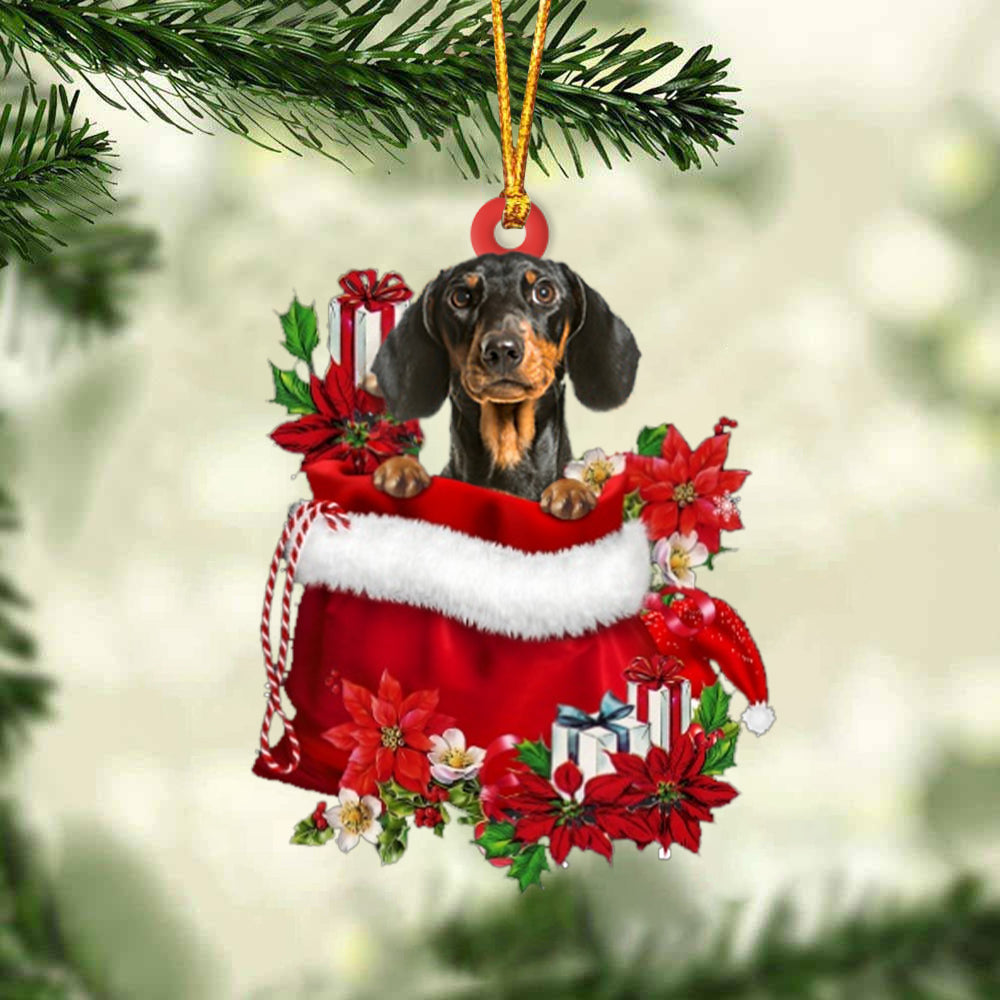 Dachshund 3 In Gift Bag Christmas Ornament