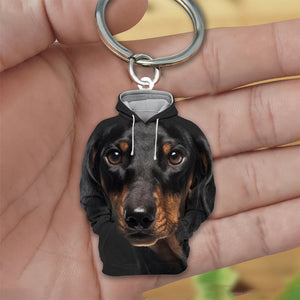Dachshund 3D Graphic Hoodie Acrylic Keychain