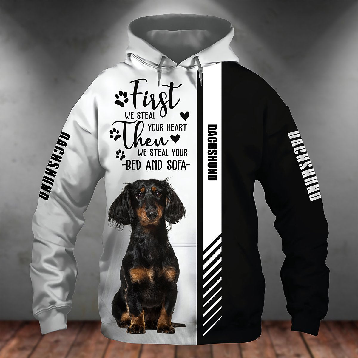 Dachshund-First We Steal Your Heart Unisex Hoodie