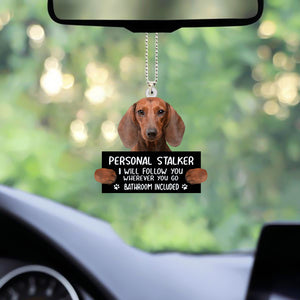 Dachshund Personal Stalker Car Hanging Ornament