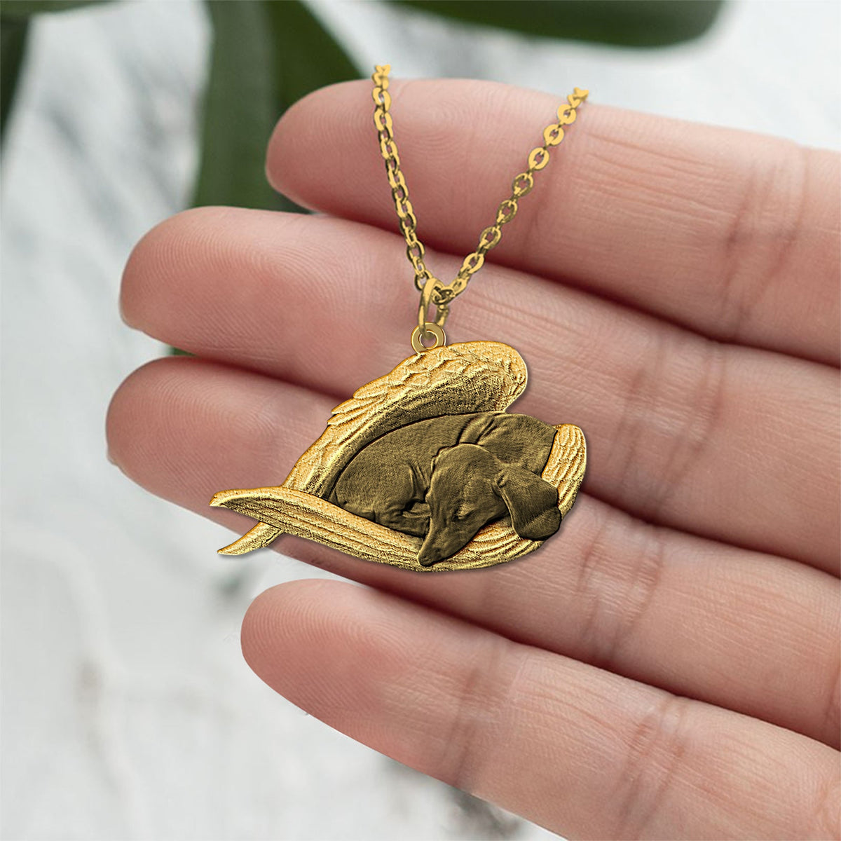 Dachshund02 Sleeping Angel Necklace