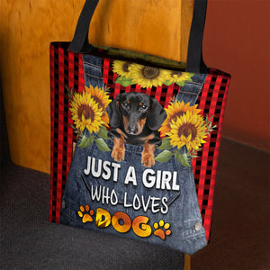 Dachshund 2-Just A Girl Who Loves Dog Tote Bag