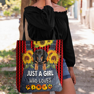 Dachshund 2-Just A Girl Who Loves Dog Tote Bag