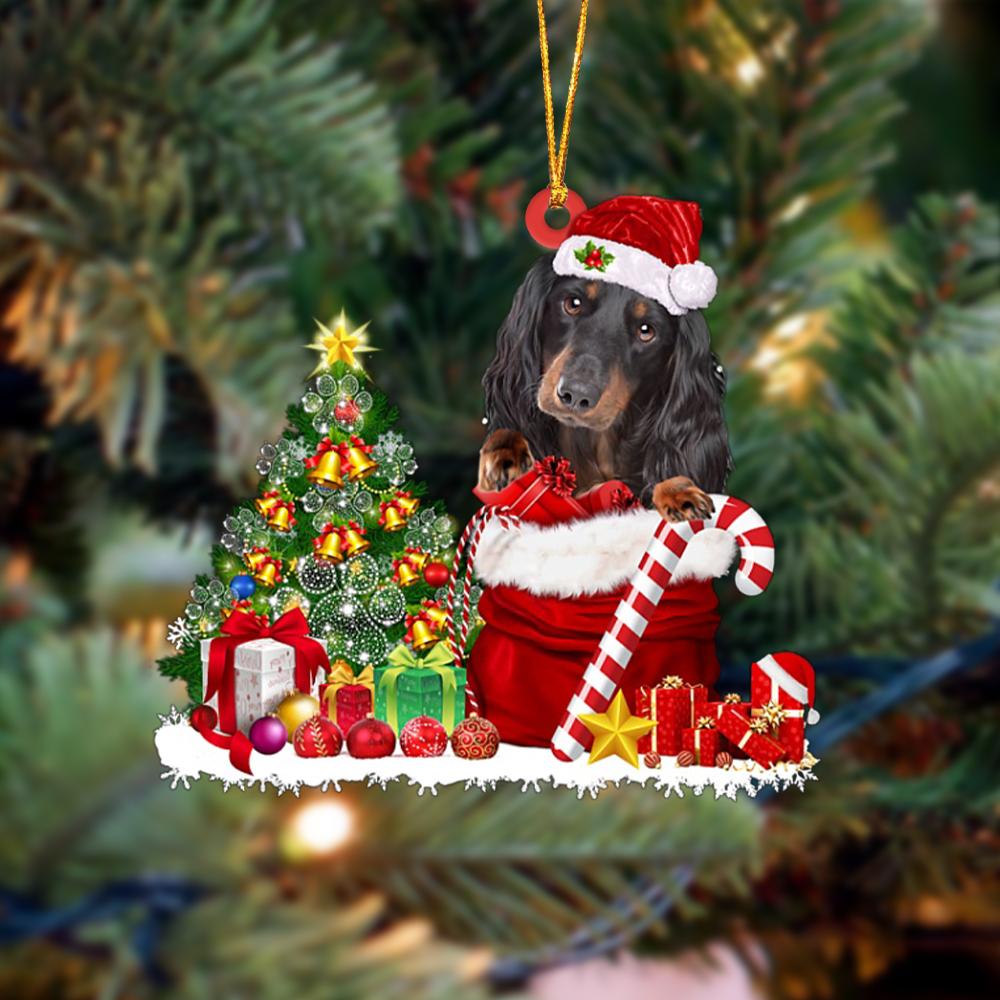 Dachshund Gift Bag Merry Christmas Ornament
