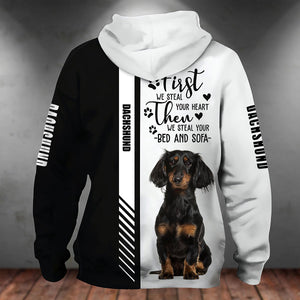 Dachshund-First We Steal Your Heart Unisex Hoodie