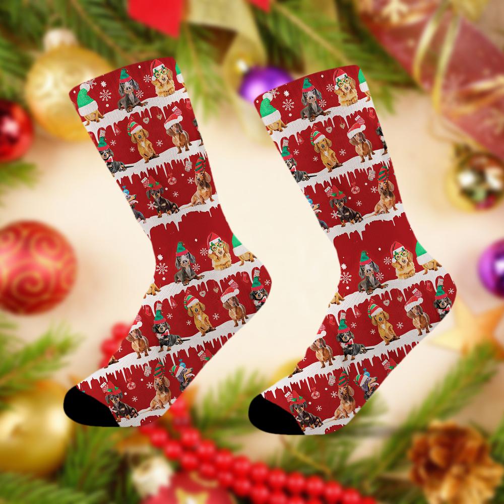 Dachshund Merry Christmas Socks