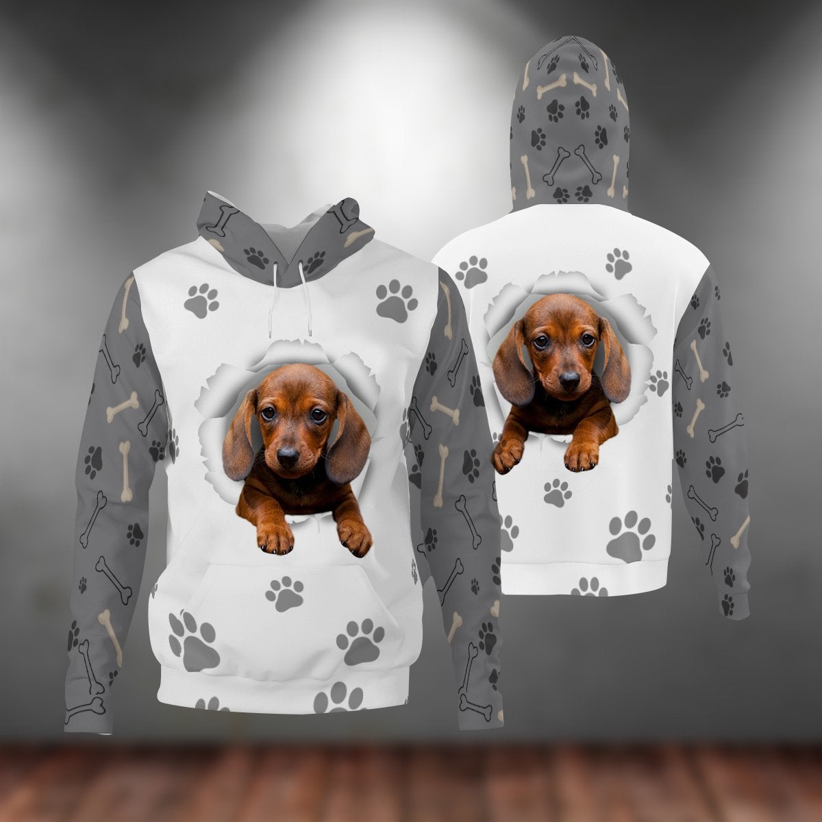 Dachshund 2-Paw Dog Unisex Hoodie