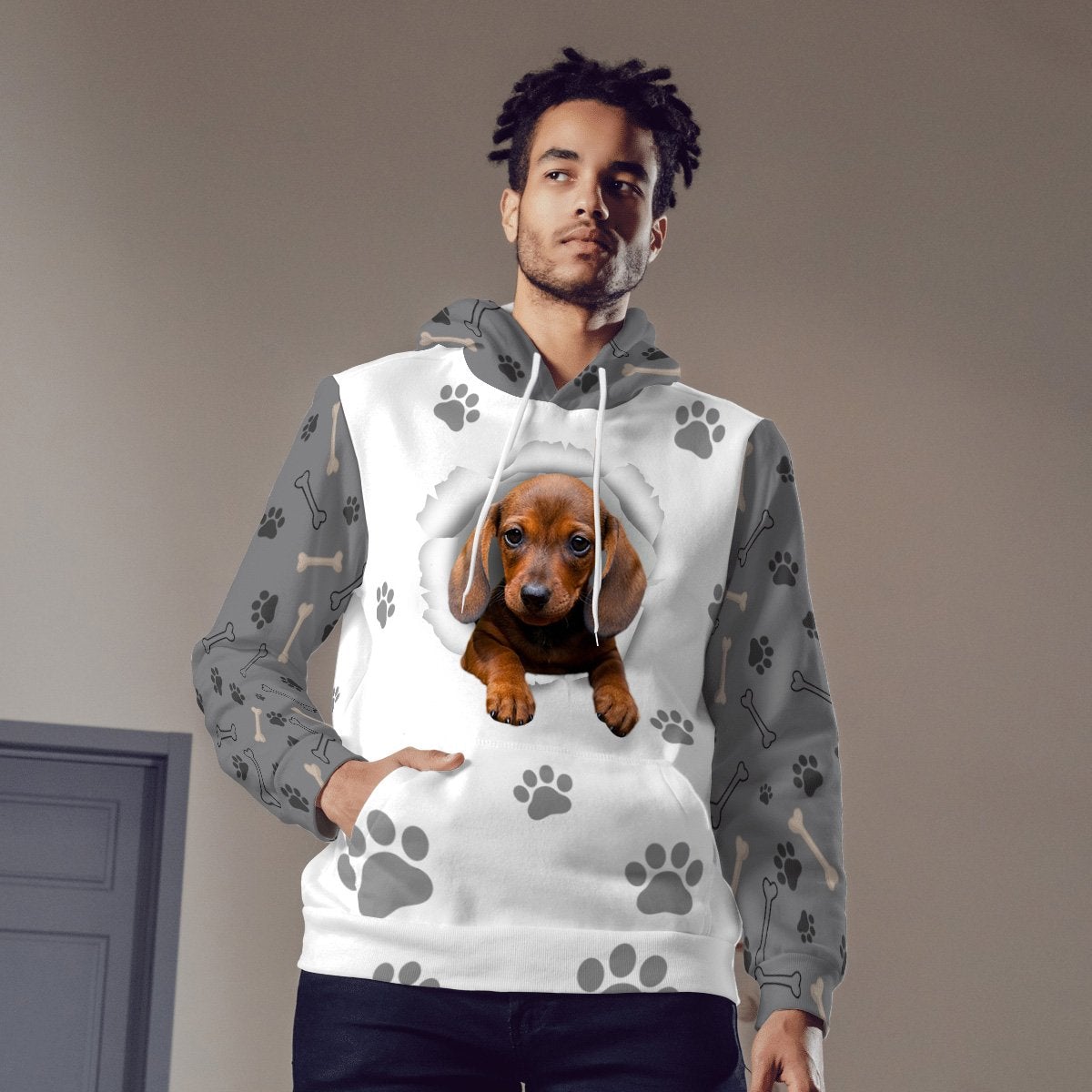 Dachshund 2-Paw Dog Unisex Hoodie