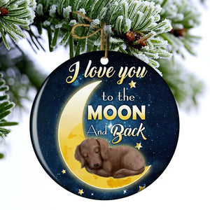 Dachshund I Love You To The Moon And Back Porcelain/Ceramic Ornament