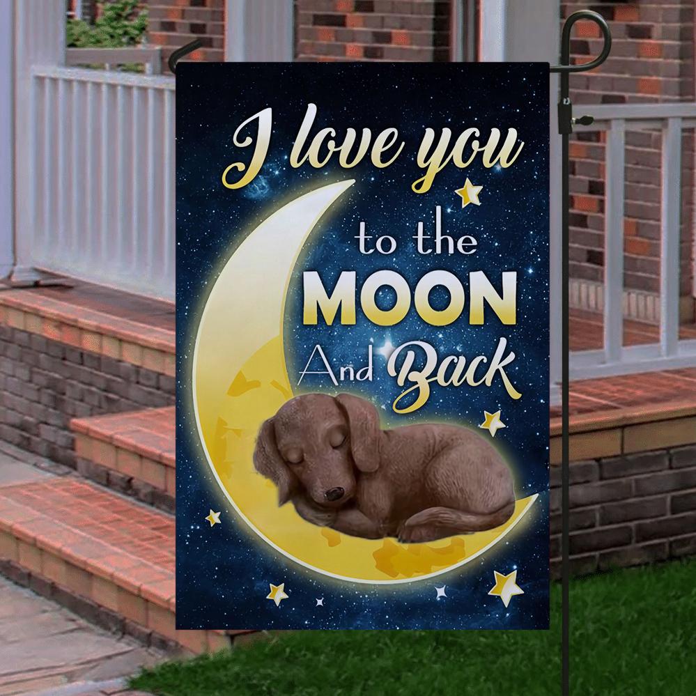 Dachshund I Love You To The Moon And Back Garden Flag