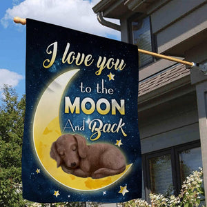 Dachshund I Love You To The Moon And Back Garden Flag
