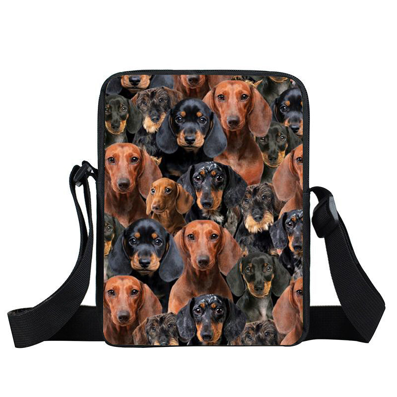 A Bunch Of Dachshunds Oxford Cloth Zipped Messenger Bag