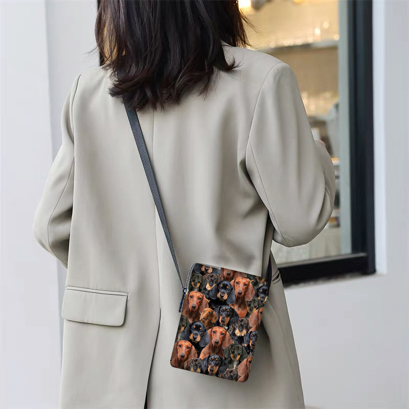 A Bunch Of Dachshunds Oxford Cloth Zipped Messenger Bag