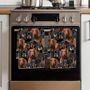 A Bunch Of Dachshunds Kitchen Towel