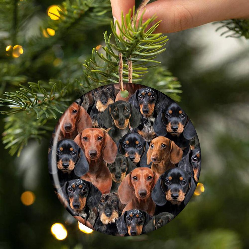 A Bunch Of Dachshunds Porcelain/Ceramic Ornament