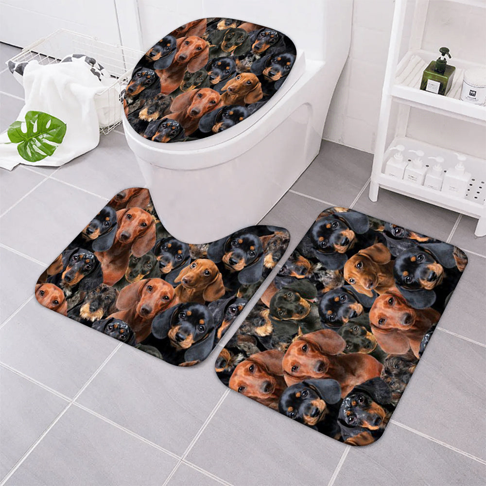 A Bunch Of Dachshunds Bathroom Mat Set
