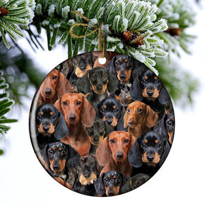 A Bunch Of Dachshunds Porcelain/Ceramic Ornament