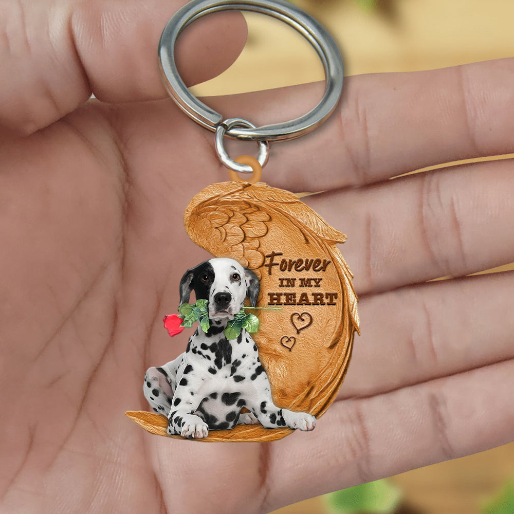 Dalmatian Forever In My Heart Flat Acrylic Keychain