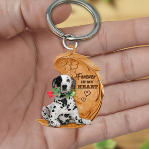 Dalmatian Forever In My Heart Flat Acrylic Keychain