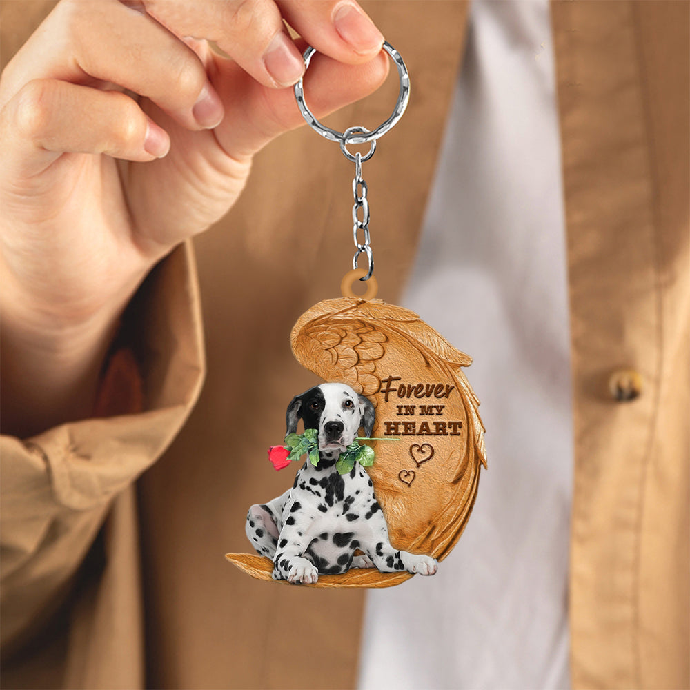 Dalmatian Forever In My Heart Flat Acrylic Keychain