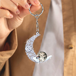 Dalmatian 2 Sleeping On A Diamond Moon Acrylic Keychain