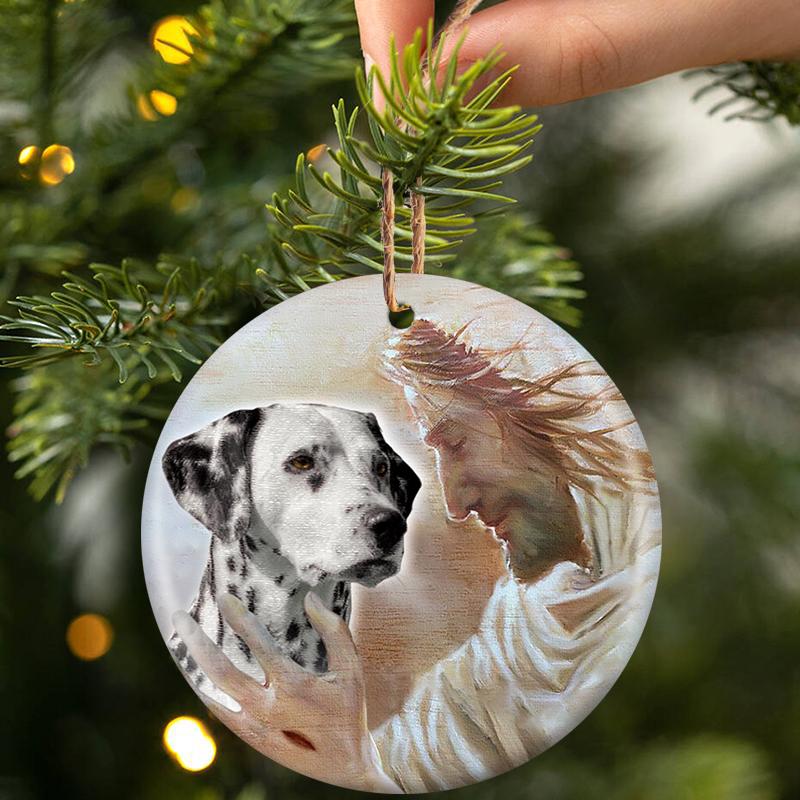 New Release - Dalmatian With God Porcelain/Ceramic Ornament