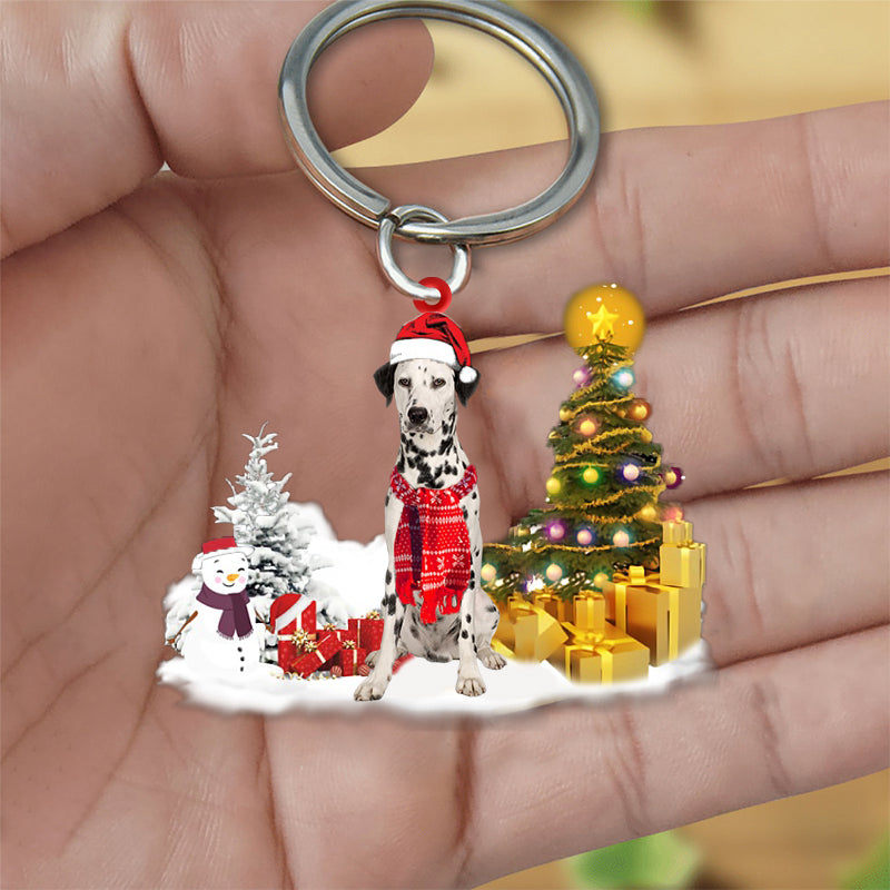Dalmatian Early Merry Christma Acrylic Keychain