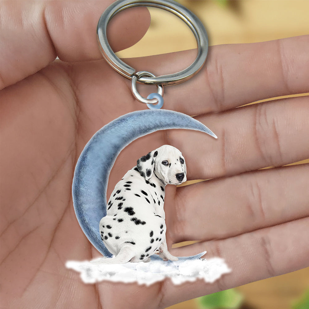 Dalmatian On The Moon Flat Acrylic Keychain
