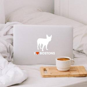 I Love Boston Terriers Vinyl Car Sticker