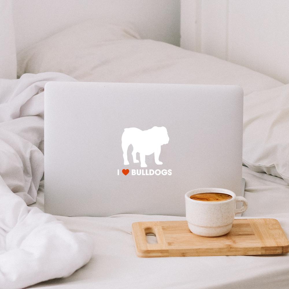 I Love Bulldogs Vinyl Car Sticker