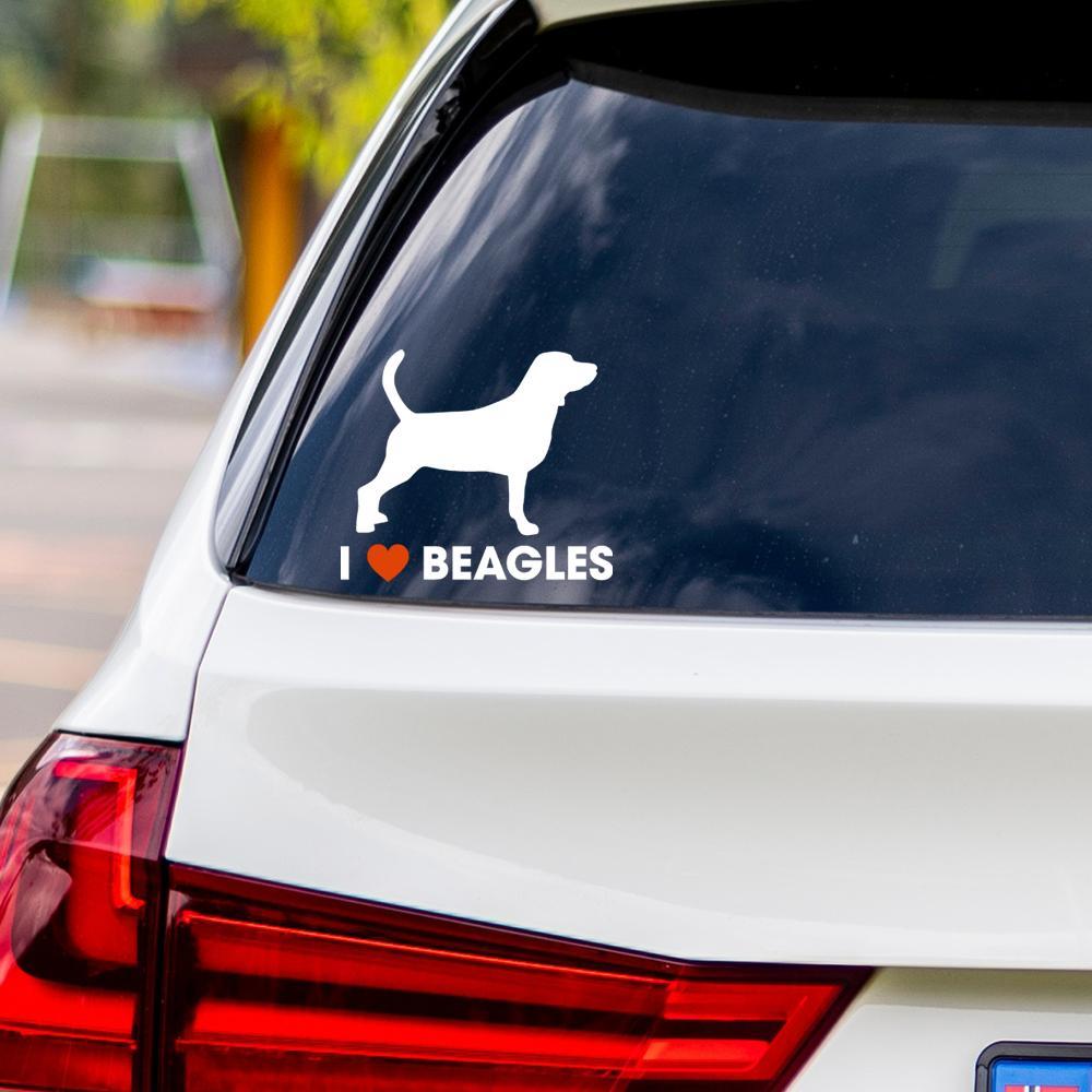 I Love Beagles Vinyl Car Sticker
