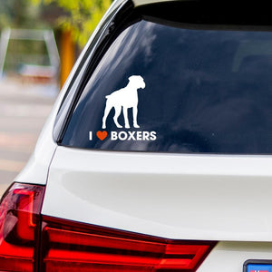 I Love Boxers Vinyl Car Sticker