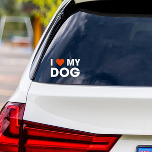I Love My Dog Vinyl Car Sticker