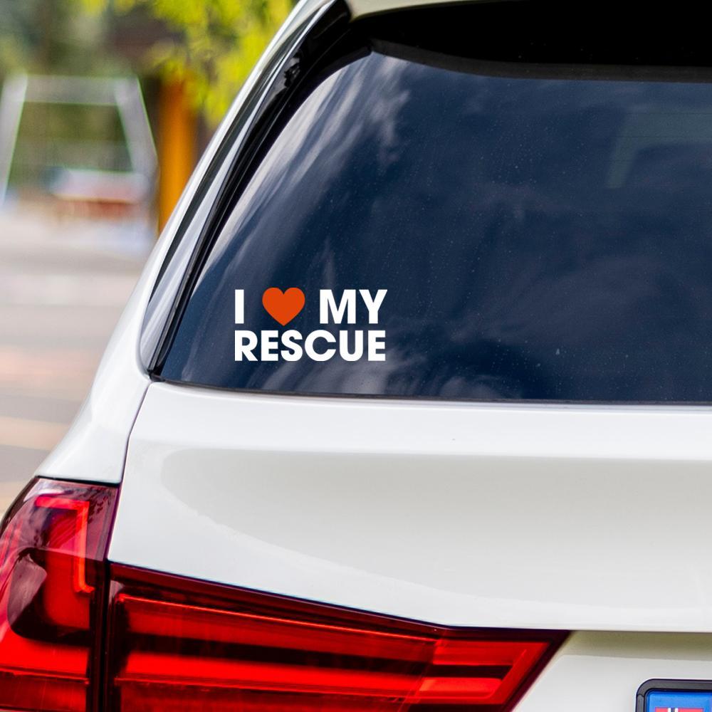 I Love My Rescue Vinyl Car Sticker