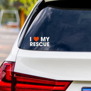 I Love My Rescue Vinyl Car Sticker