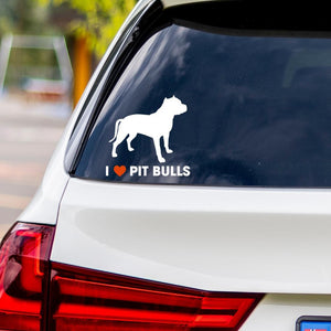 I Love Pit bulls Vinyl Car Sticker