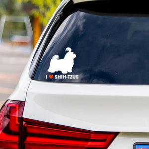 I Love Shih-Tzus Vinyl Car Sticker
