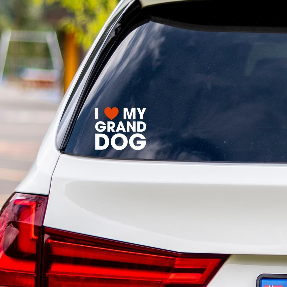 I Love My Grand-Dog Vinyl Car Sticker