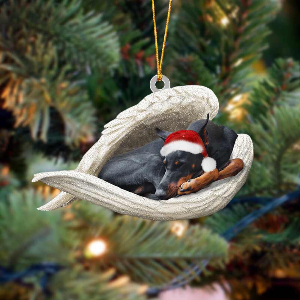 Doberman Sleeping Angel Christmas Ornament
