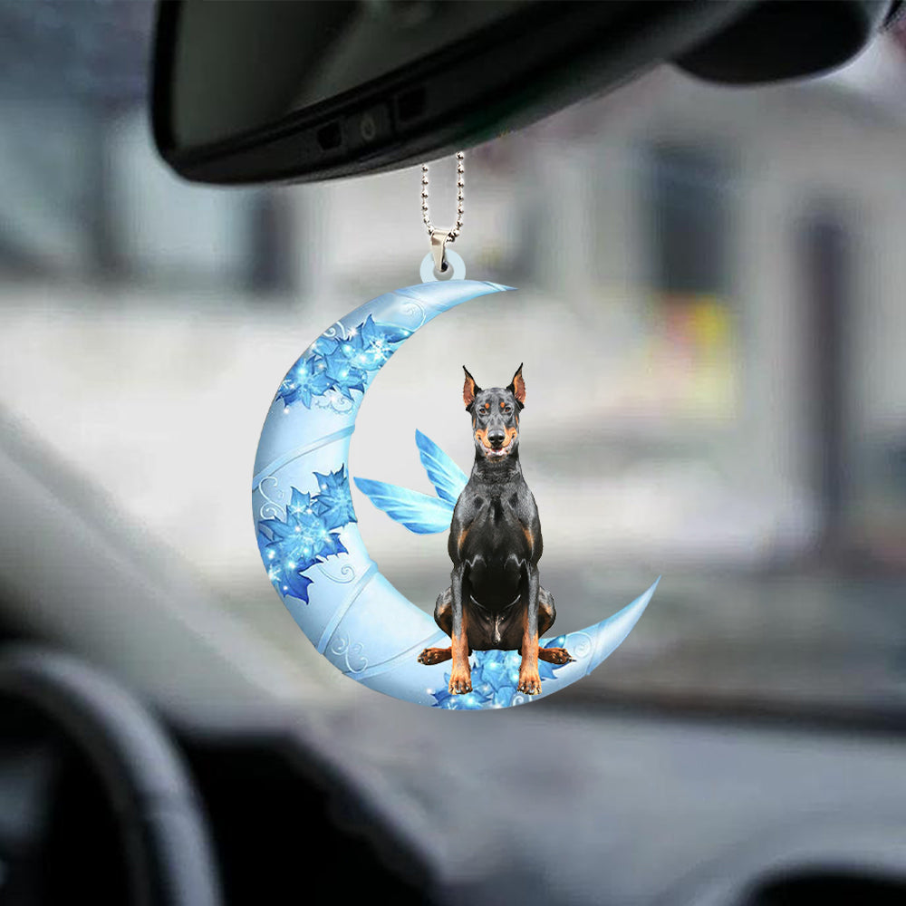 Doberman Angel From The Moon Car Hanging Ornament