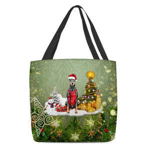 Doberman Merry Christmas Tote Bag