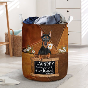 Doberman06 Laundry Today Or Naked Tomorrow Laundry Basket